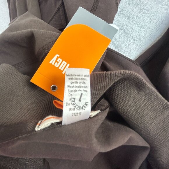 Lucy Womens Ideal Jacket Large Brown Cotton Blend Stretch Zip Front New - Picture 5 of 8